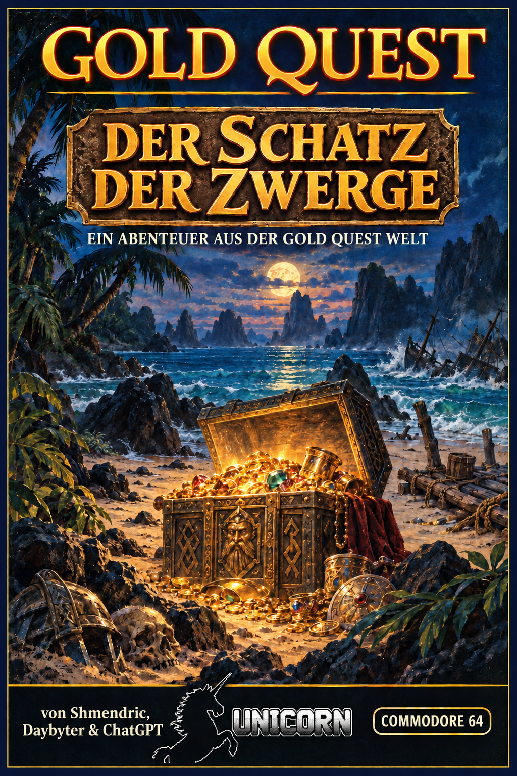 Cover des C64-Textadventures Der Schatz der Zwerge